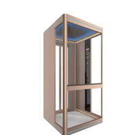 Ascensore Residenziale Moderno Fareo FLA-G180D Oro Rosa 180° Panoramico per Villa con Soffitto Stellato e Pavimento in Marmo, Senza Ingranaggi, AC