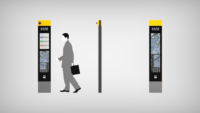Señalización Digital para Paradas de Autobús, Montada en Poste Vertical, con Energía Solar, Pantalla LCD de Doble Cara, IP65