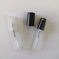 Mini flacon de parfum de voyage rond noir blanc échantillon mince de logo personnalisé 3/5 ml avec atomiseur pulvérisateur de parfum