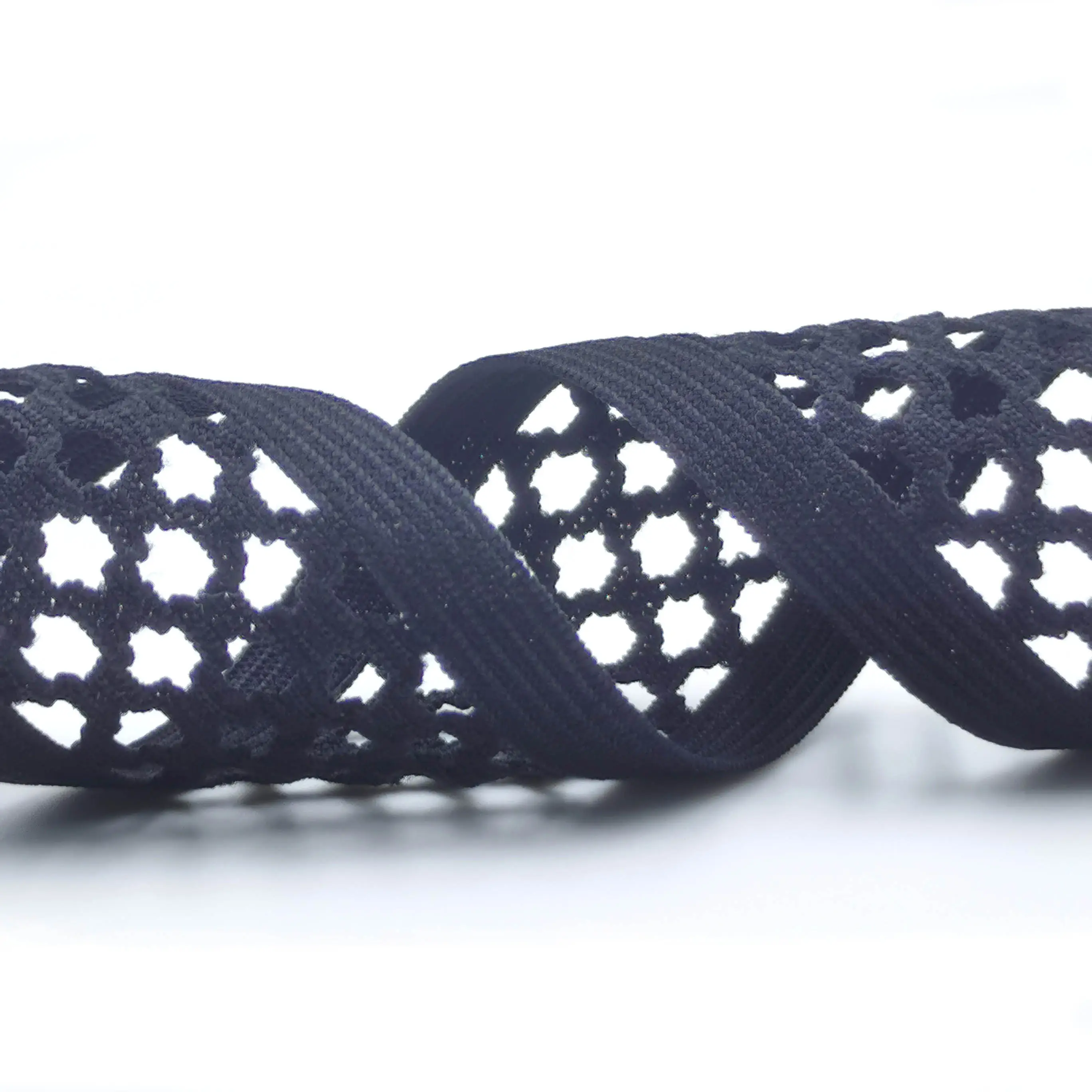 Custom Good Quality Decorative Breathable Mesh Elastic Band Knitted Flat Elastic Ribbon for Clothing