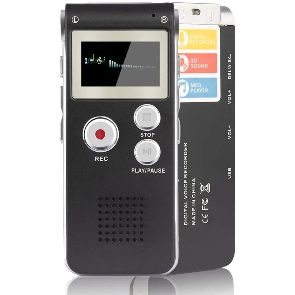 ポータブルレコーダー、LCDスクリーンレコーダーデジタル電話レコーダーオーディオMP3プレーヤー録音電話PQ138