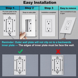 Barep chúng tôi tiêu chuẩn UL được phê duyệt 1-gang screwless an toàn trẻ em trang trí chuyển đổi ánh sáng Tường Outlet Bìa tấm - Product Image 3