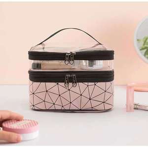 Borsa per il Trucco Impermeabile con Logo Personalizzato, Astuccio da Viaggio per Cosmetici, Organizer per Toilette di Grande Capacità, Borsa da Toilette Portatile, Regalo per Donne - Product Image 5
