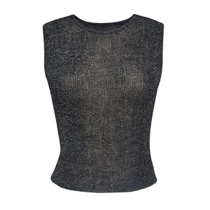 Débardeur court amincissant pour <span class=keywords><strong>femme</strong></span>, style sexy et tendance, couleur unie, idéal pour l'été – Nouvelle collection très prisée - Product Image 3