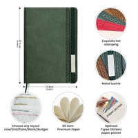 Planificateur budgétaire haut de gamme 5,75x8,27 en cuir PU, couverture rigide, style vintage, étiquette métallique, couleur personnalisée, carnet de suivi des dépenses et des factures