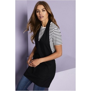 V Neck <b>Kitchen</b> Salon Barber Women's Custom Apron with Pockets Printing & Embroidery Custom Logo & <b>Label</b> 100% Polyester Fabric - Product Image 1
