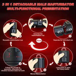 ओपन एंडेड वयस्क खिलौने लिंग वाइब्रेटर स्वचालित झटका नौकरी सेक्स मशीन उत्तेजक जेब पुरुष मास्टरबैटर्स - Product Image 6