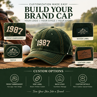 Casquette en velours côtelé avec logo personnalisé, style de vie en plein air, chapeau de pêche, visière incurvée, surpiqûres contrastées, unisexe