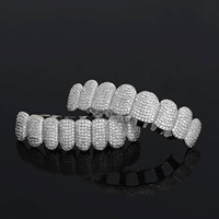 Meiqi Micro-Incrusté Huit Dents Cuivre Zircon Or Dent Socket Grillz Cross-Border Vente en Gros Cool Mode Homme Hip Hop