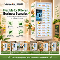 Vendlife a frigorifié le distributeur automatique de casier de nourriture fraîche à vendre le distributeur automatique transparent de gâteau de fenêtre avec l'écran tactile