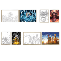 Peinture lumineuse LED personnalisée Demon Slayer, art décoratif sur le thème des paysages, inspiré de l'anime