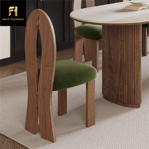 Sedia <span class=keywords><strong>da</strong></span> <span class=keywords><strong>Pranzo</strong></span> in Legno Verde Stile Retrò Francese, Design Nordico Minimalista con Schienale Alto, Personalizzabile - Product Image 4