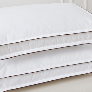 Bantal Tidur Ergonomis Hotel Collection Polyester/Katun Putih dengan Tepi 3D untuk Tidur Berbaring, Bantal Isi Serat 3D - Product Image 2