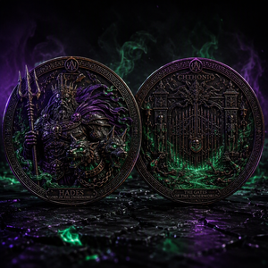 Pièce de monnaie commémorative personnalisée en relief 3D, Hades, Seigneur du Sous-Monde, en bronze antique, mythe grec, pièce de défi pour cadeau de luxe - Product Image 1