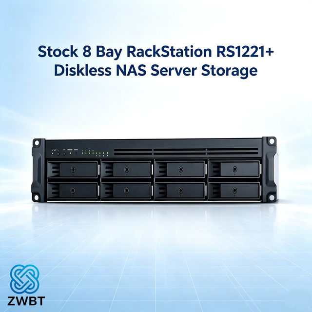 High Performance Stock 8 Bay RackStation RS1221+ Diskless NAS Server Storage