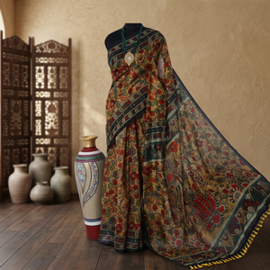 Sari Indio Elegante de Diseño Bollywood con Estampado de Lujo, el Más Moderno, Exclusivo, con un Toque Real y un Aspecto Sofisticado - Product Image 2