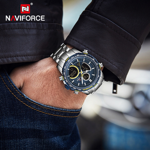 Liquidación por Tiempo y Cantidad Limitados, Relojes <span class=keywords><strong>NAVIFORCE</strong></span> <span class=keywords><strong>9182</strong></span> para Hombre, Reloj de Pulsera con Doble Pantalla, Relojes de Pulsera de Cuarzo Casuales y de Negocios - Product Image 6