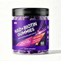 Gomitas Nutritivas de Marca Privada con NAD+, Resveratrol, Berberina, Biotina, Péptidos de Colágeno, Zinc, Vitaminas K y D para Uso Diario en la Dieta
