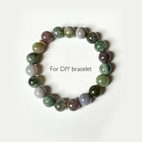 Perles rondes lisses en agate indienne naturelle 6mm 8mm 10mm 12mm, multicolores, pour la fabrication de bracelets et de colliers