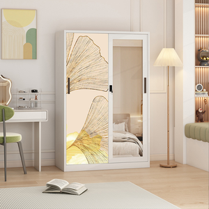 <span class=keywords><strong>Armadio</strong></span> Guardaroba in Acciaio con <span class=keywords><strong>Ante</strong></span> Scorrevoli per la <span class=keywords><strong>Cameretta</strong></span> dei Bambini, Grande Capacità e Stampa, per Tutti i Tipi di Uso Domestico - Product Image 2