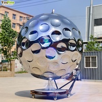 Esfera Geodésica de Acero Inoxidable, Espejo Reflectante, Escultura para Exteriores, Plaza, Jardín, Arte Paisajístico Moderno