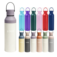 Bouteille d'eau classique écologique Beauchy en acier inoxydable personnalisée, isolée, avec couvercle 2-en-1 et poignée, sans BPA, 500 ml