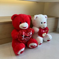 Ours en peluche doux avec coussin cœur à volants, cadeau romantique et mignon pour la Saint-Valentin, 30 cm, surprise pour couple