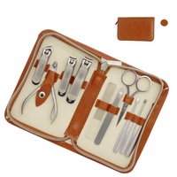 Kit d'outils de manucure et pédicure, coupe-ongles, fonctionne sur piles, emballage en cuir personnalisé, ensemble multifonction 6/8/10 pièces