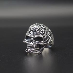 Unique Revenge Jewelry Collection 925 Silver Punk Men Ring Skull - Product Image 5