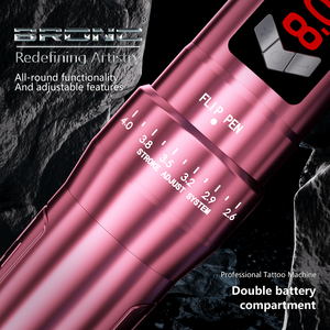 BRONC SIREN 2 pièces batterie Machine à tatouer sans fil stylo sans fil à course réglable pour SMP et <span class=keywords><strong>tatouage</strong></span> - Product Image 4