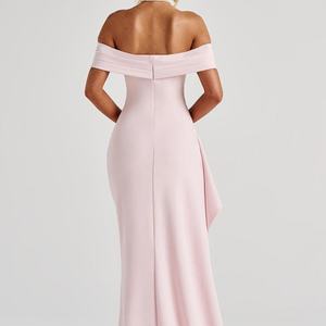 Vestidos al por mayor personalizados con hombros descubiertos, vestido sexy largo con abertura, elegante vestido largo para damas, vestidos de noche para fiesta de graduación, vestidos de mujer - Product Image 4