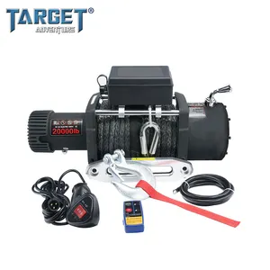 Tali Sintetis Outdoor 12V Listrik Tugas Berat Winch CE Disetujui 20000lb Winch