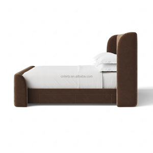 Set di Mobili per Camera da Letto FERLY, Letto Imbottito con Contenitore e Comodino in Quercia, Dimensioni e Colore Personalizzabili - Product Image 4