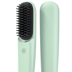 Portable Mini Hair Straightener Comb Heating Hair Style Tools Straightening Wireless Cordless Hair Straightener Brush - Product Image 1