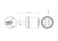 ECE R10/CISPR 25 Class3, ECE R65 Class 1/SAE J845 Class 1 123mm de hauteur ambre 32LED, montage magnétique, éclairage de balise