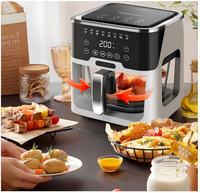 Four à Friture à Air Chaud Intelligent Carré Moderne HY avec Écran Tactile Multifonctionnel et Fenêtre de Visualisation de 1 An pour Usage Domestique