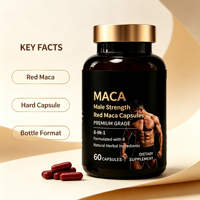 Approvisionnement direct usine, prêt à expédier : Complément de Maca Rouge 60 gélules, forte marge de profit, approvisionnement en gros, capsules pour la vitalité masculine