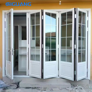 Qiguang ประตูบานเลื่อนอลูมิเนียมเคลือบสามชั้นแบบพับได้ระบบฉนวนกันความร้อนแรงกระแทกจากพายุเฮอริเคน - Product Image 1