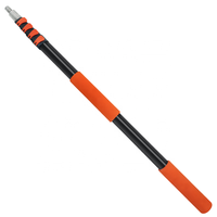 Perche de nettoyage extensible avec verrous à pression orange, outil domestique léger pour le lavage des fenêtres et des voitures, conception de rangement compacte
