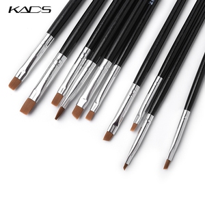 KADS Professional Nylon Gel <b>Nail</b> Brush Set Flat Angled Head <b>Nail</b> Art Painting <b>Extension</b> Brush Durable for Salon Use Wholesale - Product Image 4