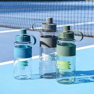 Botol Air Hidrasi Plastik 45 Oz Logo Kustom Kendi Olahraga Kapasitas Besar dengan Pinggiran Silikon untuk Wanita Hamil dan Menyusui.