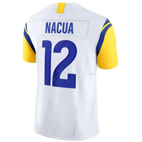 Jahitan Berkualitas Terbaik Dapat Disesuaikan # 12 NACUA # 9 STAFFORD # 17 ADAMS # 99 DONALD Jersey Sepak Bola Amerika