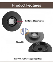 Nouvelles attaches antidérapantes universelles en PP noir pour tapis de sol de voiture, clips de fixation pour intérieur automobile