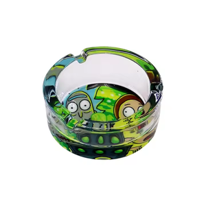 Cendriers ronds en verre, motif dessin animé, accessoires pour fumeurs, résistants aux chocs - Product Image 4