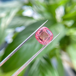 Nueva llegada: Zafiro rosa grande cultivado en laboratorio, gema suelta con corte cuadrado tipo pan de azúcar, gema sintética de color con juego de colores. - Product Image 4