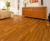 Revêtement de sol carbonisé en bambou massif Finition semi-brillante mate Motif de parquet Intérieur Couleur naturelle Ménages imperméables