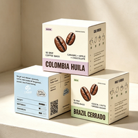 Boîtes pliantes en carton blanc imprimées sur mesure pour le café filtre, petits emballages individuels pour les marques alimentaires, États-Unis, Royaume-Uni, Canada