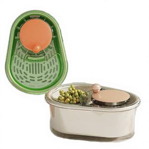 Portable Manual Kitchen <b>Fruit</b> <b>Vegetable</b> Scrubber New Rotary Cleaner Spinner Brush Efficient Food-Grade Plastic Stainless Steel - Product Image 2