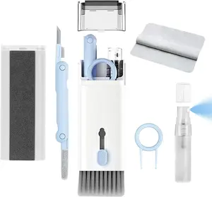 Kit de cepillo limpiador electrónico multifuncional para teclado, auriculares, 7 en 1, Juego de cepillos de limpieza para teléfono y ordenador para limpiador de airpods