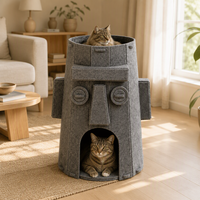 Lit pour chat Ocus House, nid pour animaux de compagnie en feutre, épaissi, résistant à l'usure, sans perte de fibres, cabane pour chat fermée, toutes saisons, intérieur